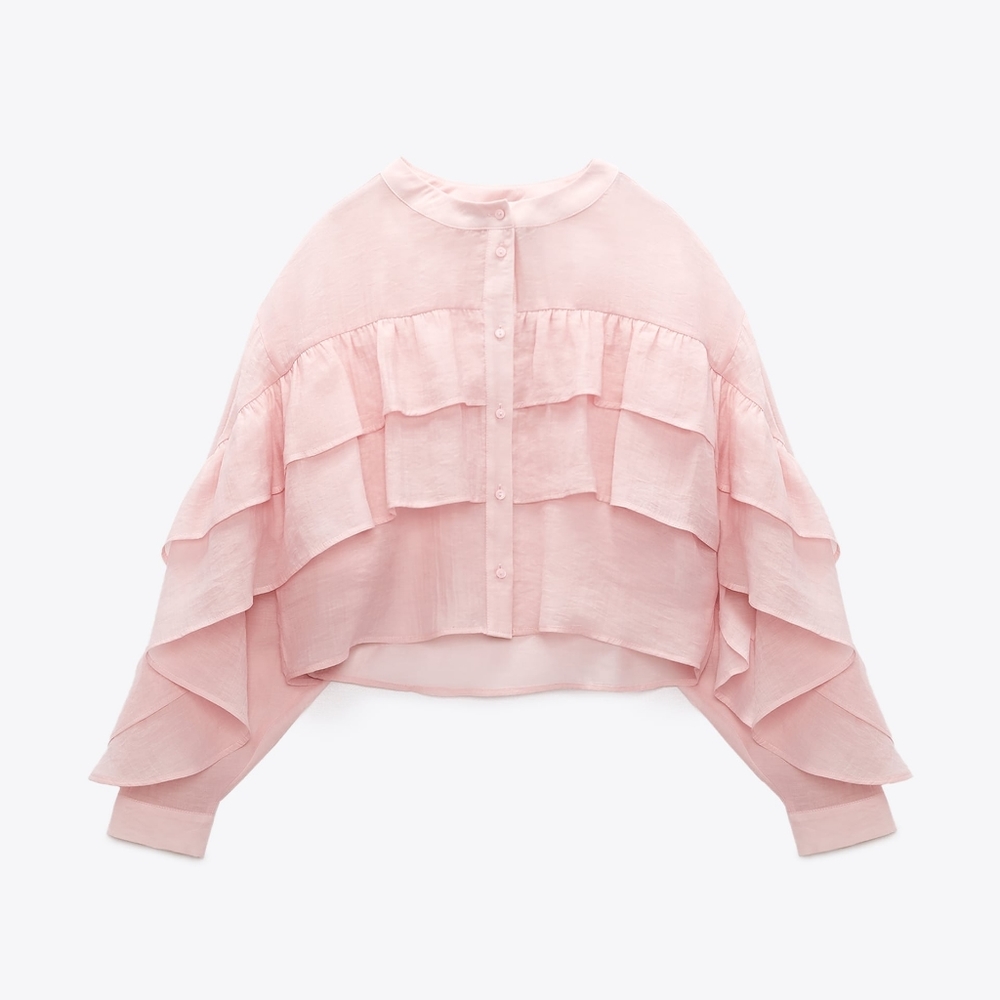 Zara Ruffled Romantic blouse - Picture 12 of 13